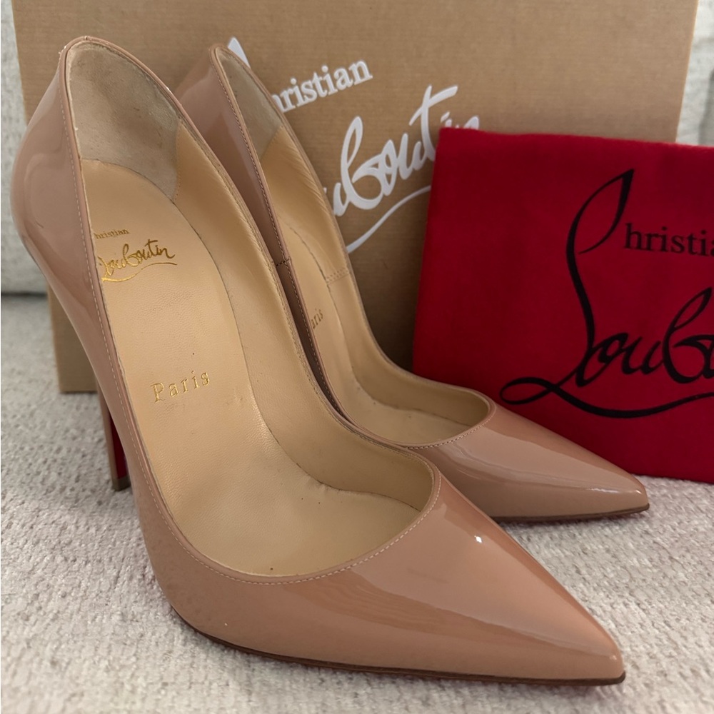 NWT Christian Louboutin So Kate 120mm Pumps Nude Pink Patent leather size 36